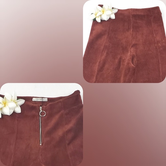 Zara Flared Cropped Pants Culottes Fitted Waist - Picture 3 of 7